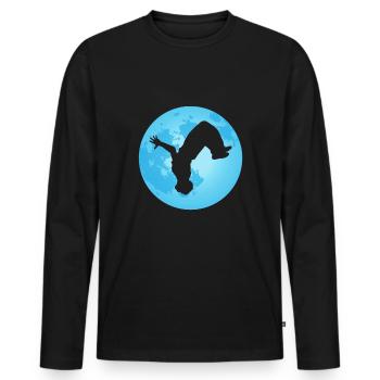 Parkour Freerunner gift back flip moon - Men's Premium Organic Long Sleeve Shirt - black - Front - Nico (187cm)