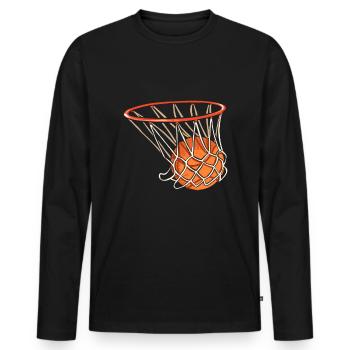Basket-ball panier - T-shirt manches longues Premium bio Homme - noir - Devant - Nico (187cm)