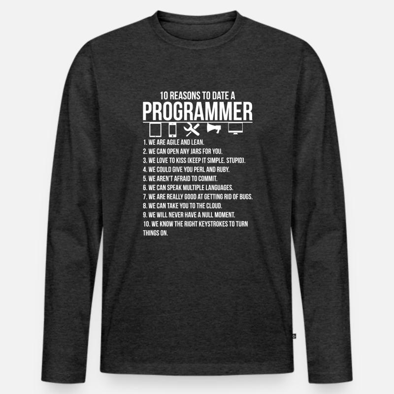 Programmierer Software Entwickler Coder Geschenk Männer Premium Bio Langarmshirt