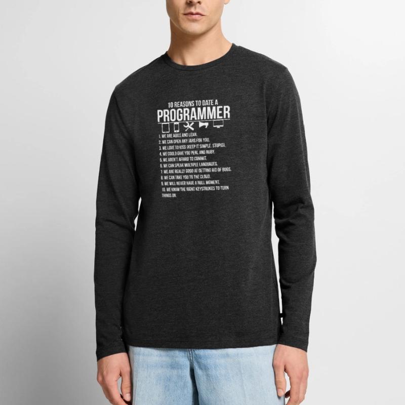 Programmierer Software Entwickler Coder Geschenk Männer Premium Bio Langarmshirt