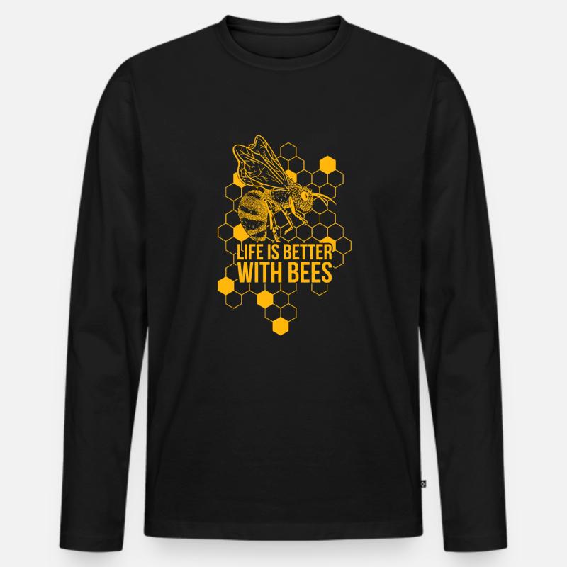 Imker Bienenzüchter Geschenkidee - Männer Premium Bio Langarmshirt - Schwarz