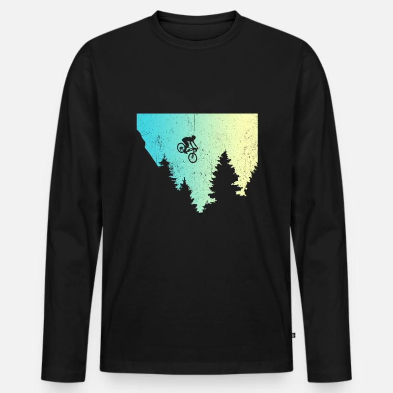 Mountainbiker MTB Geschenk Lustiger Spruch - Männer Premium Bio Langarmshirt - Schwarz