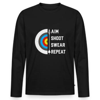 Archery gift - Men's Premium Organic Long Sleeve Shirt - black - Front - Nico (187cm)