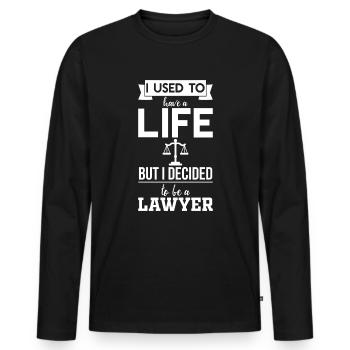 Avocat - T-shirt manches longues Premium bio Homme - noir - Devant - Nico (187cm)