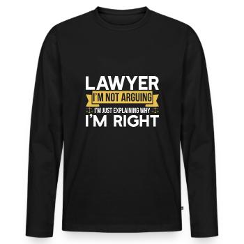 Avocat - T-shirt manches longues Premium bio Homme - noir - Devant - Nico (187cm)