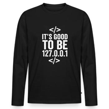 Programmierer Localhost - Männer Premium Bio Langarmshirt - Schwarz - Vorne - Nico (187cm)