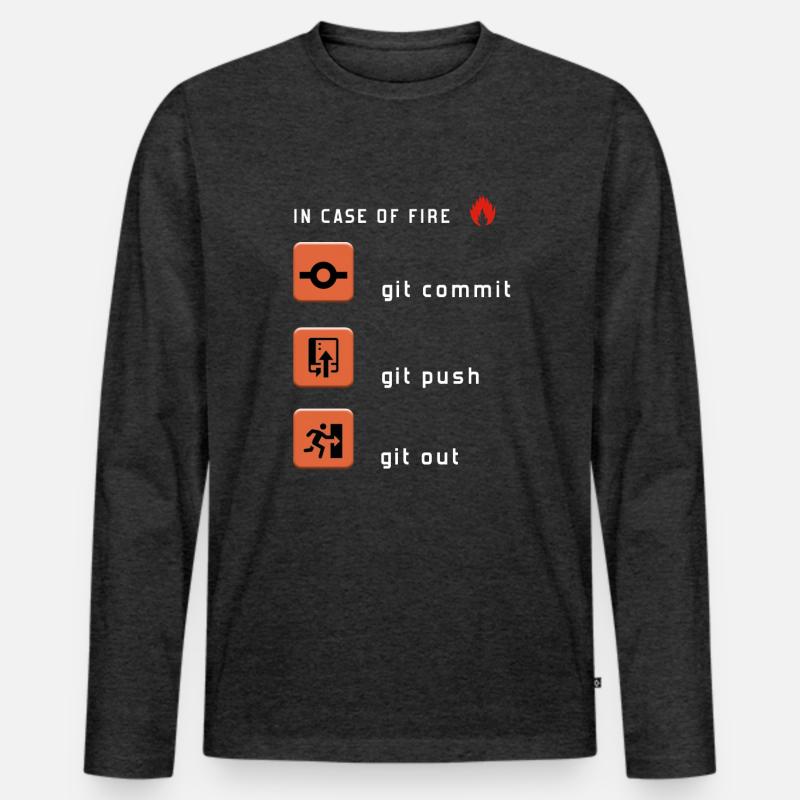 Git Commit Git Push Git Out T-shirt manches longues Premium bio Homme