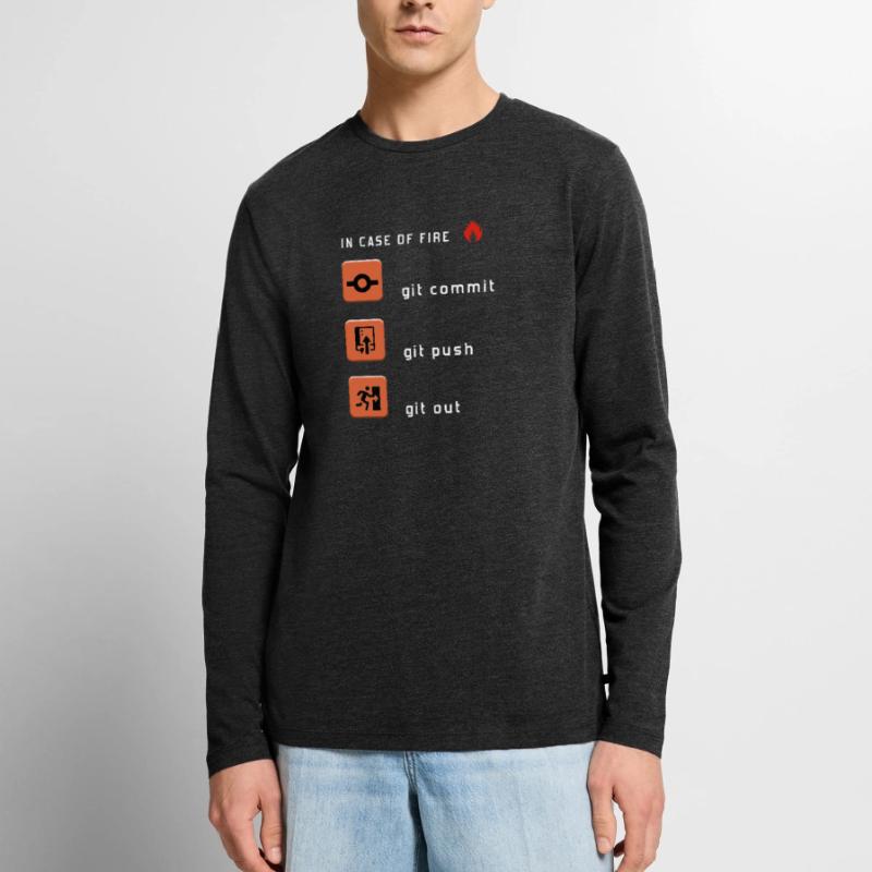 Git Commit Git Push Git Out T-shirt manches longues Premium bio Homme