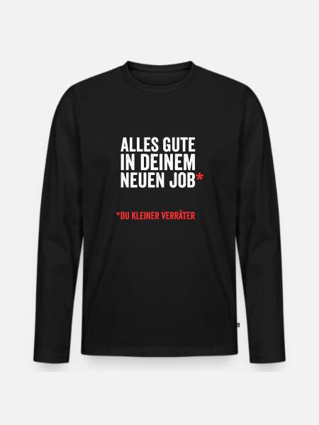 Abschied Kollege Verräter Lustiges Geschenk - Männer Premium Bio Langarmshirt - Schwarz