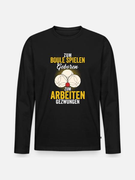 Boulespieler Boccia Geschenk - Männer Premium Bio Langarmshirt - Schwarz
