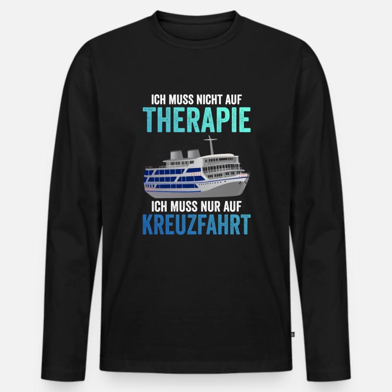 Kreuzfahrer Kreuzfahrtschiff Geschenkidee - Männer Premium Bio Langarmshirt - Schwarz