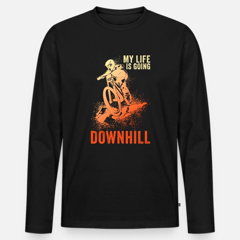 MTB-Mountainbiker - Männer Premium Bio Langarmshirt - Schwarz