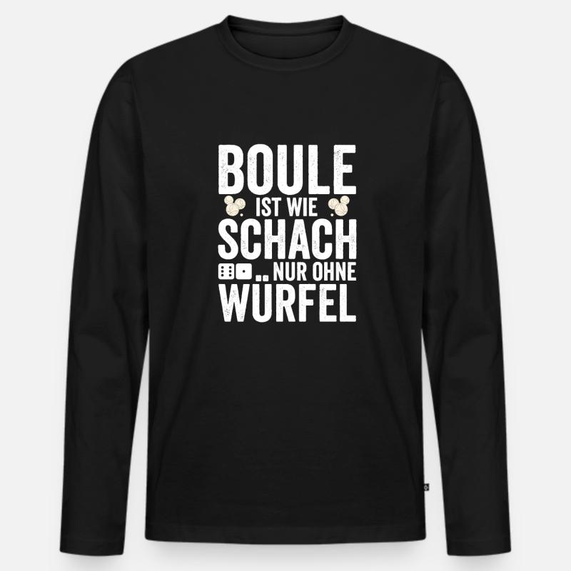 Boule Spieler Geschenkidee - Männer Premium Bio Langarmshirt - Schwarz