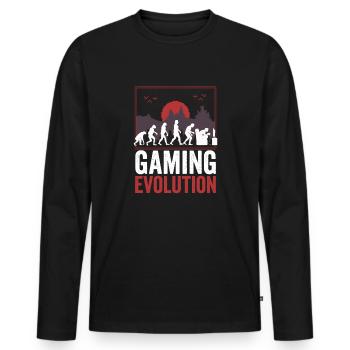 player - Men's Premium Organic Long Sleeve Shirt - black - Front - Nico (187cm)