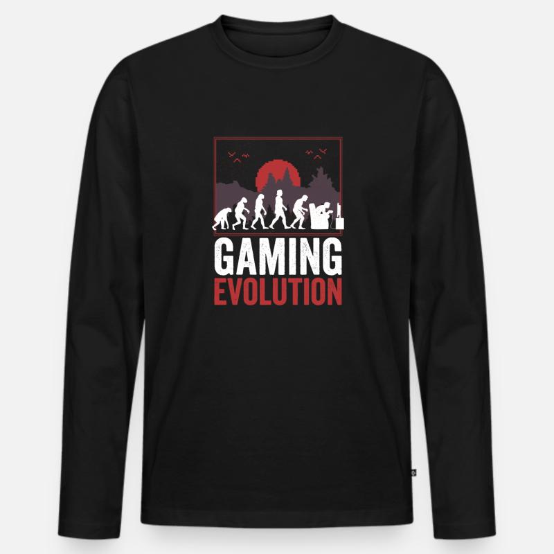 Spieler - Männer Premium Bio Langarmshirt - Schwarz
