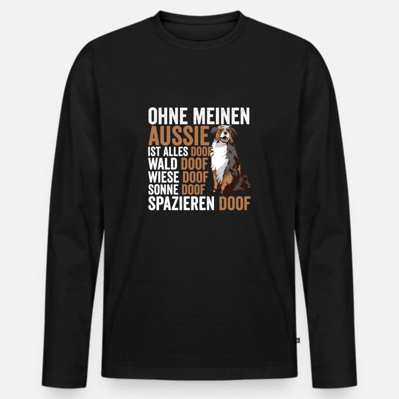 Australian Shepherd Aussie Besitzer - Männer Premium Bio Langarmshirt - Schwarz