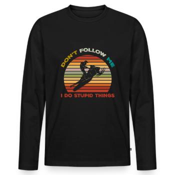 Snowmobile Snowmobiling - Men's Premium Organic Long Sleeve Shirt - black - Front - Nico (187cm)