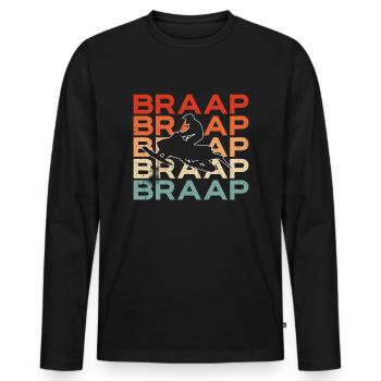 Snowmobile Snowmobiling - Men's Premium Organic Long Sleeve Shirt - black - Front - Nico (187cm)