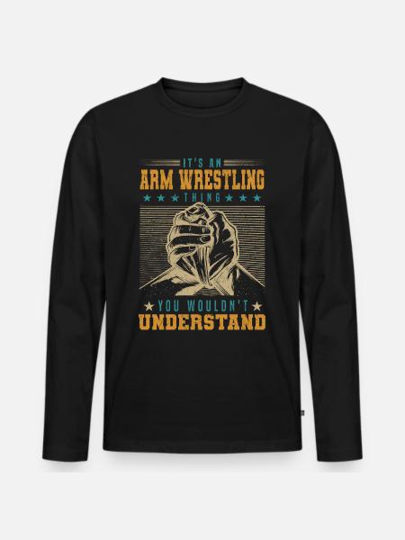 Arm wrestling - Men's Premium Organic Long Sleeve Shirt - black