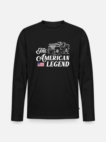 JeepsThe American Legend - Men's Premium Organic Long Sleeve Shirt - black