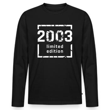 2003 limited edition 20th birthday - Men's Premium Organic Long Sleeve Shirt - black - Front - Nico (187cm)