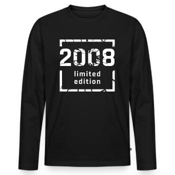 2008 limited edition 15. Geburtstag - Männer Premium Bio Langarmshirt - Schwarz - Vorne - Nico (187cm)