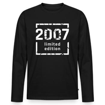 2007 limited edition 16. Geburtstag - Männer Premium Bio Langarmshirt - Schwarz - Vorne - Nico (187cm)