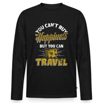 Reisen Reisender - Männer Premium Bio Langarmshirt - Schwarz - Vorne - Nico (187cm)