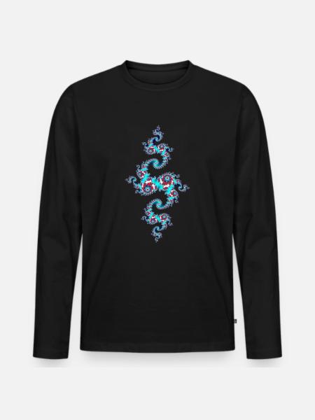 Julia Fraktal - Männer Premium Bio Langarmshirt - Schwarz