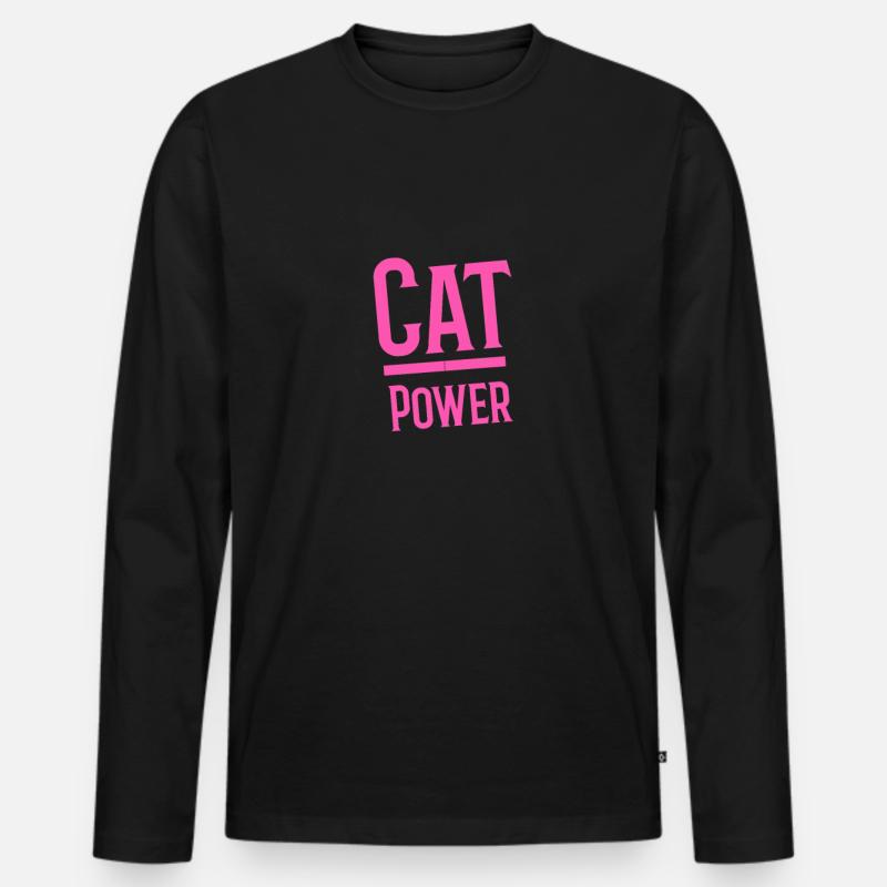 Cat Power - Männer Premium Bio Langarmshirt - Schwarz