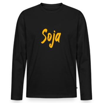 Soja Cadeau Idée cadeau Végétarien Veggie - T-shirt manches longues Premium bio Homme - noir - Devant - Nico (187cm)