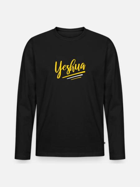 Yeshua Jesus God's Name - Men's Premium Organic Long Sleeve Shirt - black