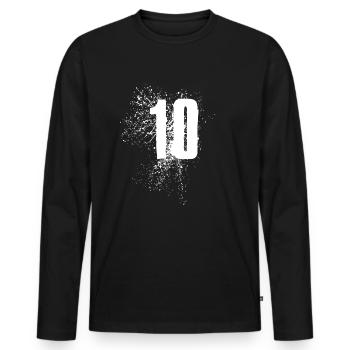 10 Ten birthdays - Men's Premium Organic Long Sleeve Shirt - black - Front - Nico (187cm)