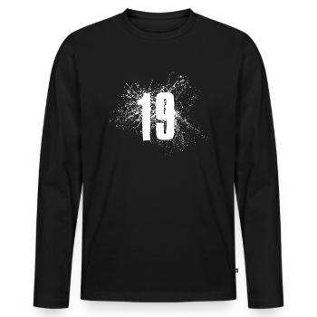 19e anniversaire dix-neuf - T-shirt manches longues Premium bio Homme - noir - Devant - Nico (187cm)