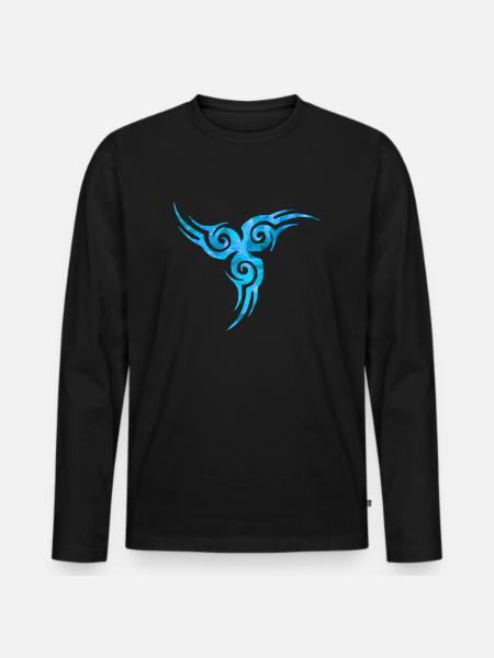 Celtic Tattoo Blue - Men's Premium Organic Long Sleeve Shirt - black