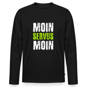 Moin Servus Moin - T-shirt manches longues Premium bio Homme - noir - Devant - Nico (187cm)