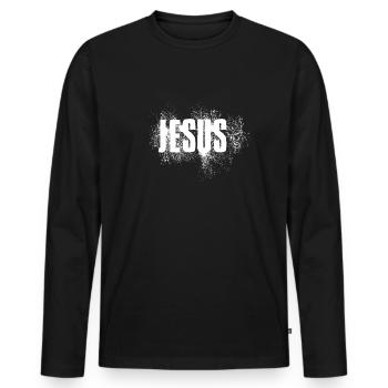 Jesus Christ - Men's Premium Organic Long Sleeve Shirt - black - Front - Nico (187cm)