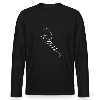 Rom - Männer Premium Bio Langarmshirt - Schwarz - Vorne - Nico (187cm)