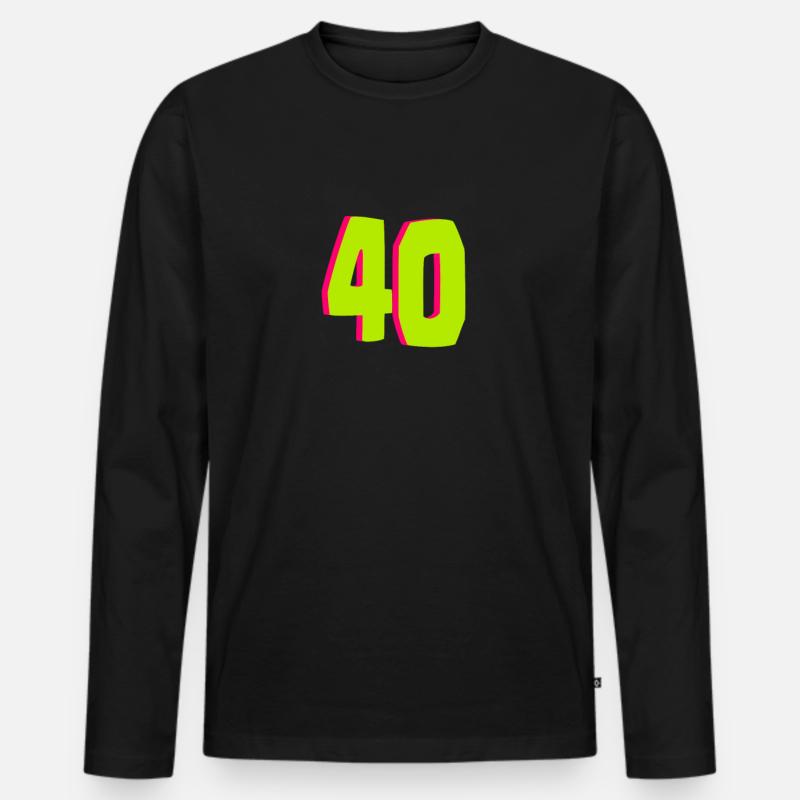 40th birthday - Men's Premium Organic Long Sleeve Shirt - black