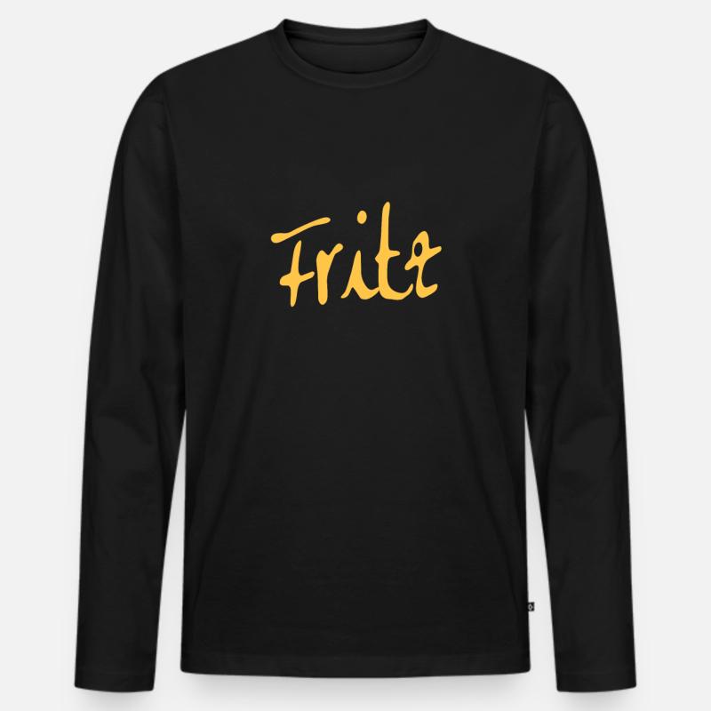 Fritz - Männer Premium Bio Langarmshirt - Schwarz