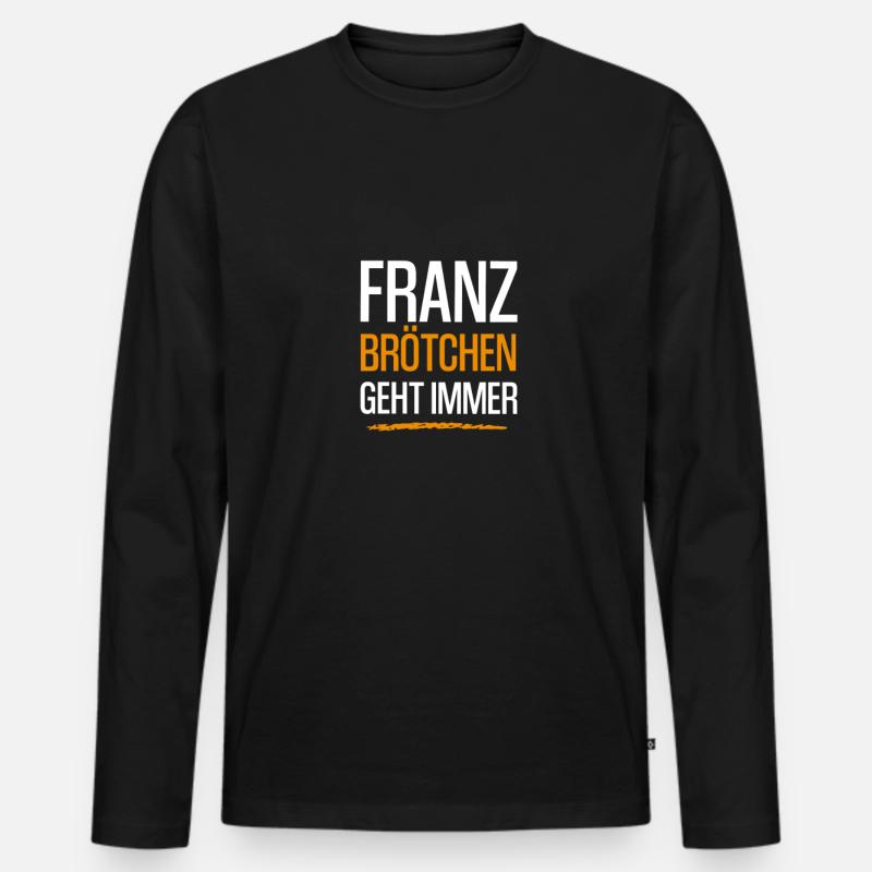 Franzbrötchen - Männer Premium Bio Langarmshirt - Schwarz