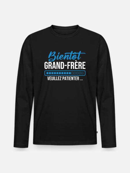 Soon big brother please wait - Men's Premium Organic Long Sleeve Shirt - black