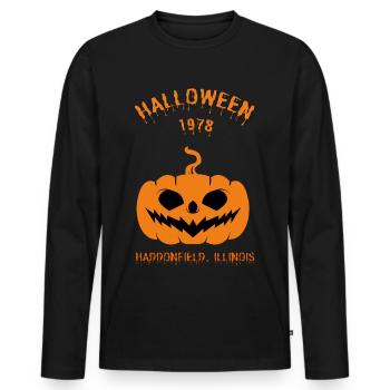 Joyeux Halloween 1978 Haddonfield, Illinois - T-shirt manches longues Premium bio Homme - noir - Devant - Nico (187cm)