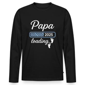 Papa wird geladen – 2025 in Sicht - Männer Premium Bio Langarmshirt - Schwarz - Vorne - Nico (187cm)