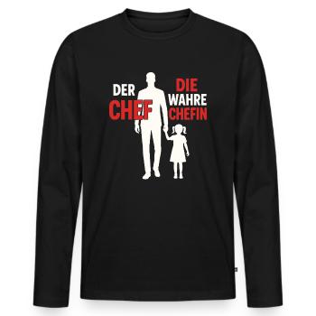 The – The Real - Men's Premium Organic Long Sleeve Shirt - black - Front - Nico (187cm)