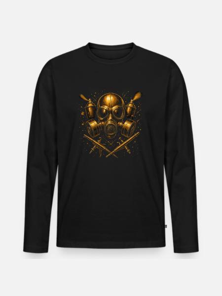 Graffiti aérographe Art Masque d’Art Urbain - T-shirt manches longues Premium bio Homme - noir