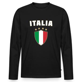 Italia Fan Italie - T-shirt manches longues Premium bio Homme - noir - Devant - Nico (187cm)