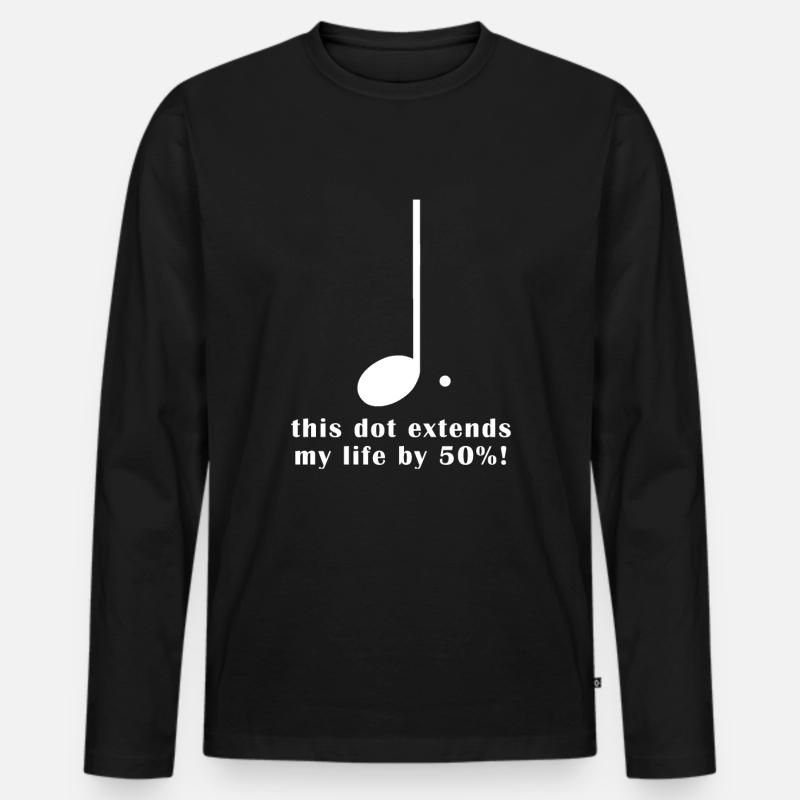 Musiknote lustiger Spruch Musiker - Männer Premium Bio Langarmshirt - Schwarz