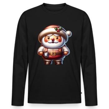 Noël du Père Noël - T-shirt manches longues Premium bio Homme - noir - Devant - Nico (187cm)