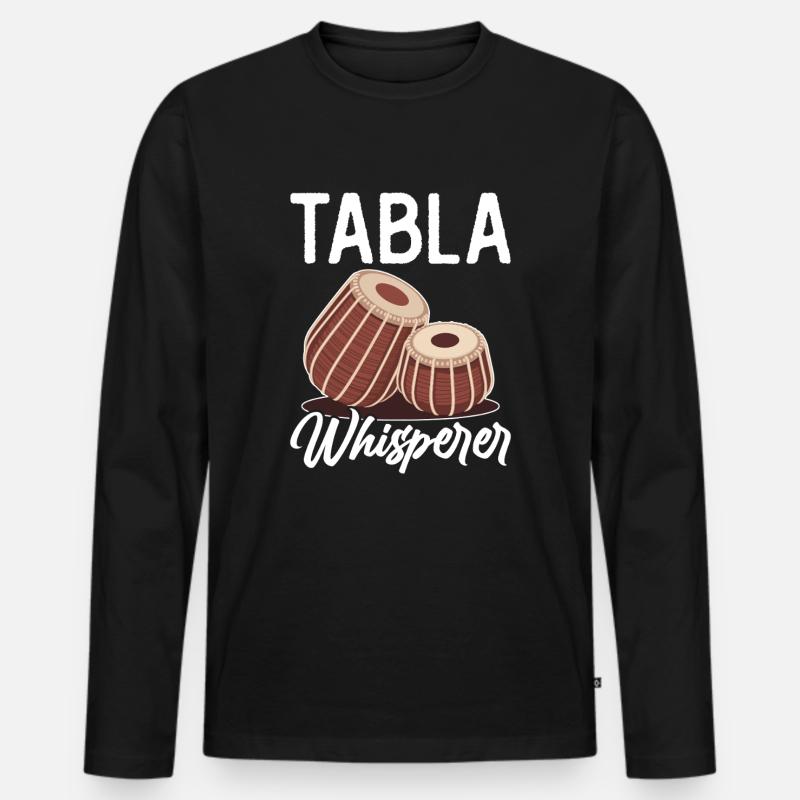 Tabla Whisperer - Männer Premium Bio Langarmshirt - Schwarz